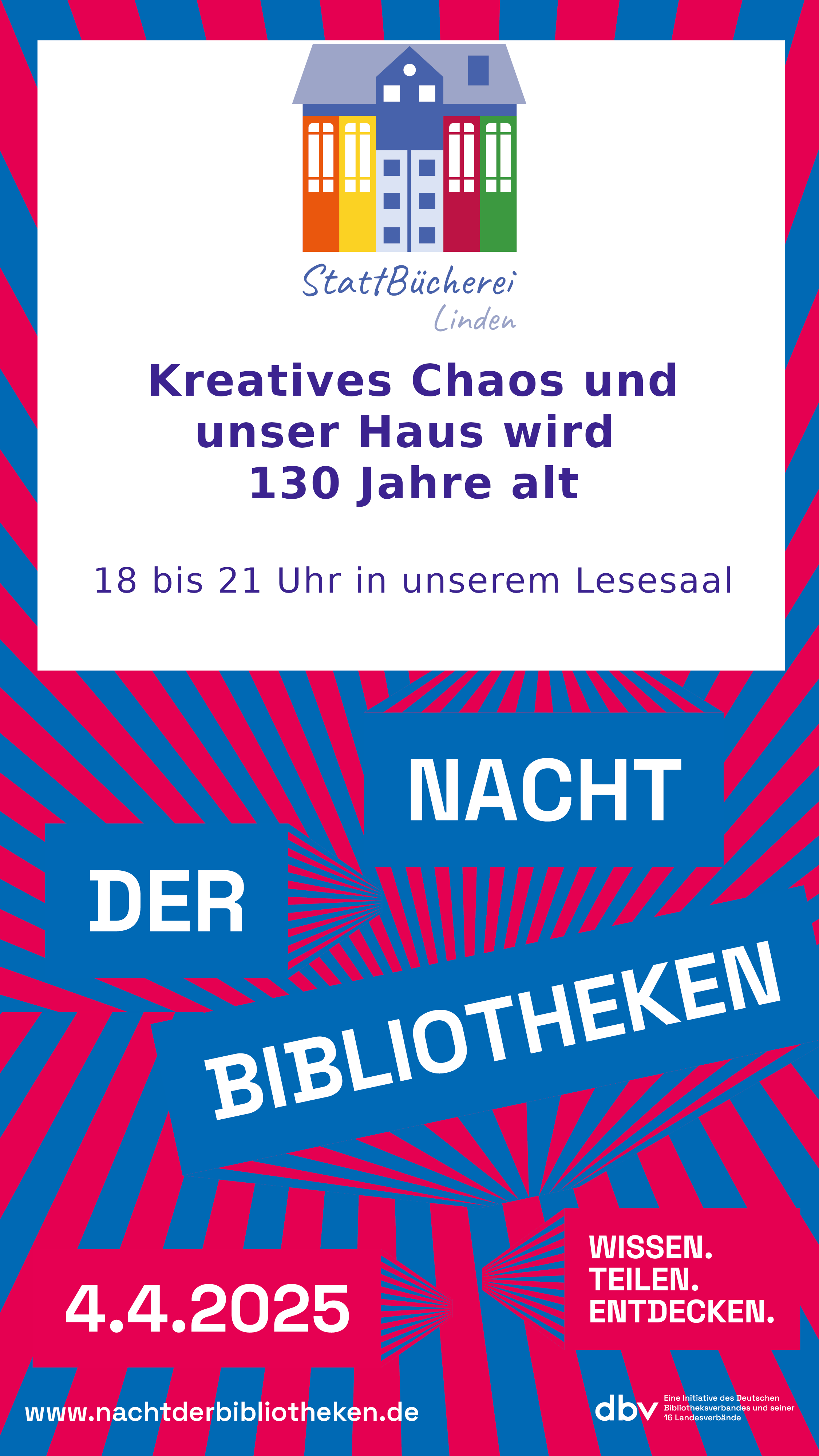 Plakat zur Ankündigung der Nacht der Bibliotheken 2025
